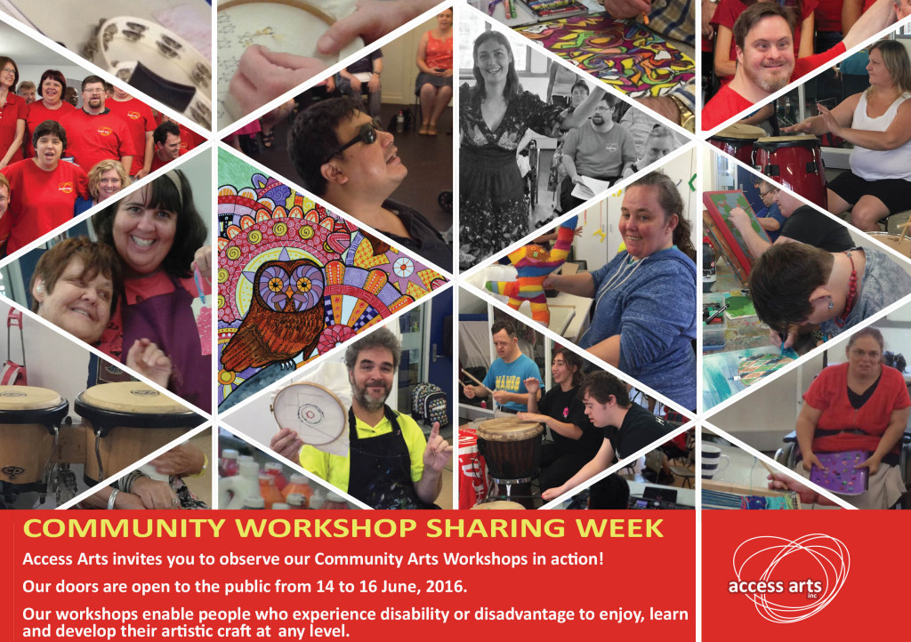 Sharing Week Flyer showing various workshop activities