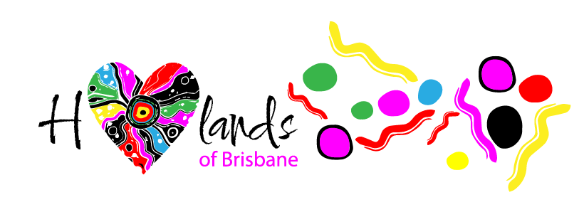 Heartlands logo and coloured spots and lines