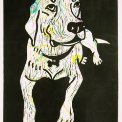 RAINBOW SWIRL DOG by Lisa Blake